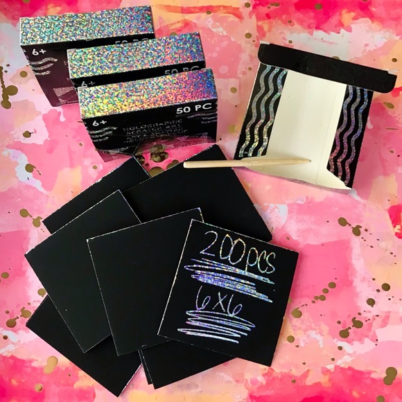 Art Holographic Scratch Art 6x6 Cardstock Squares 20 Count Poshmark